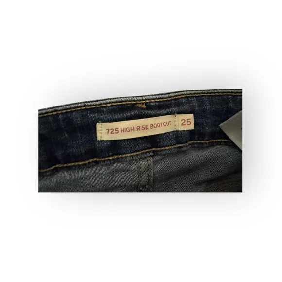Levi's Women’s 725 High Rise Bootcut Jeans Size 25 Dark Wash Denim Western - Picture 5 of 9